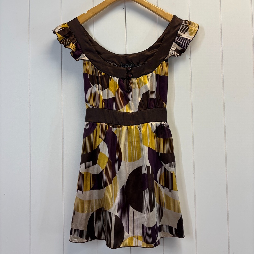 Tempted Y2K Boho Geometric Tunic Top Women Size Medium Retro Fairy Grunge Artsy